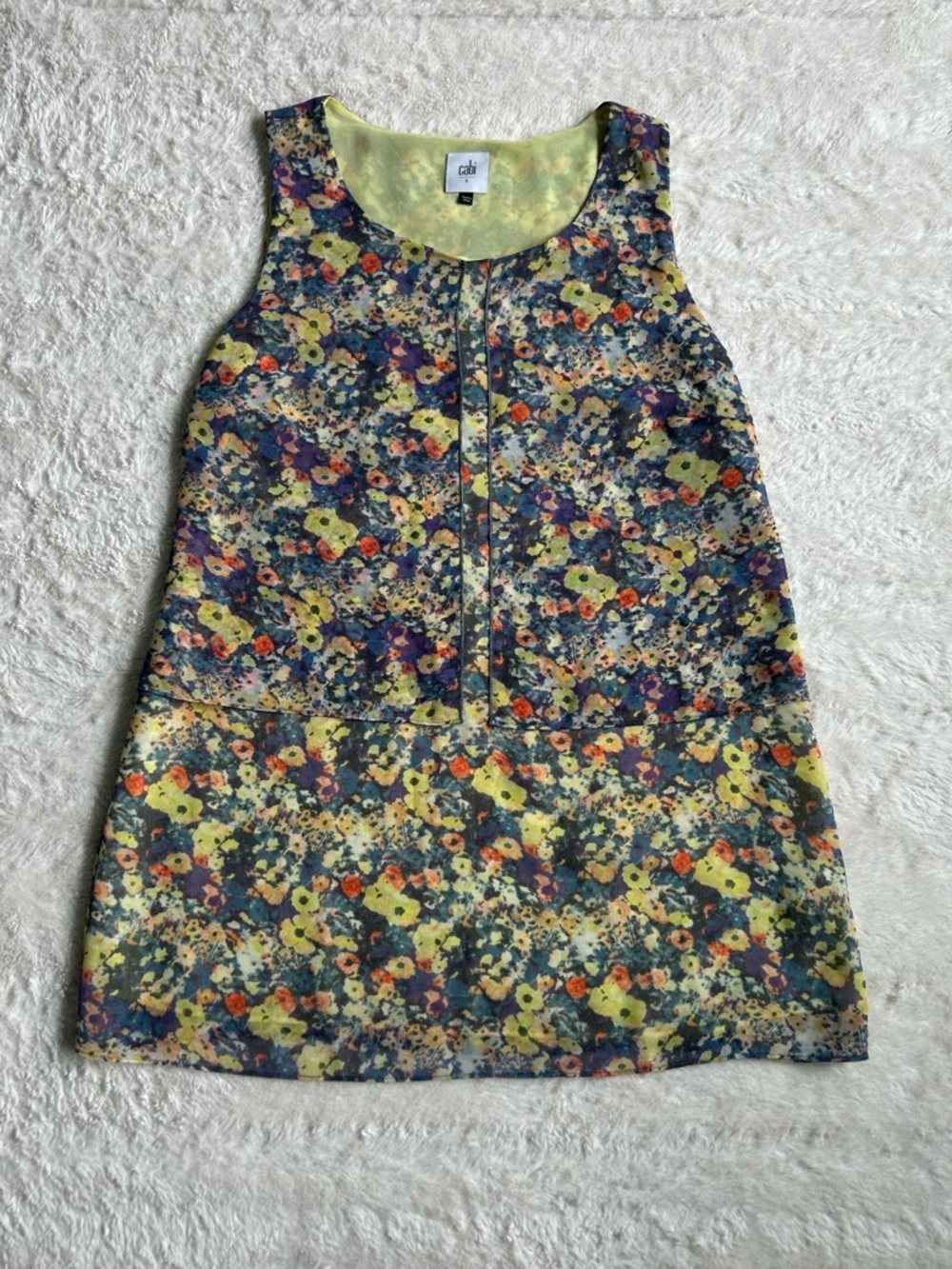 CAbi Style #5041 Womens Sz S Small Positano Tank Tunic Top Blouse Floral Multi